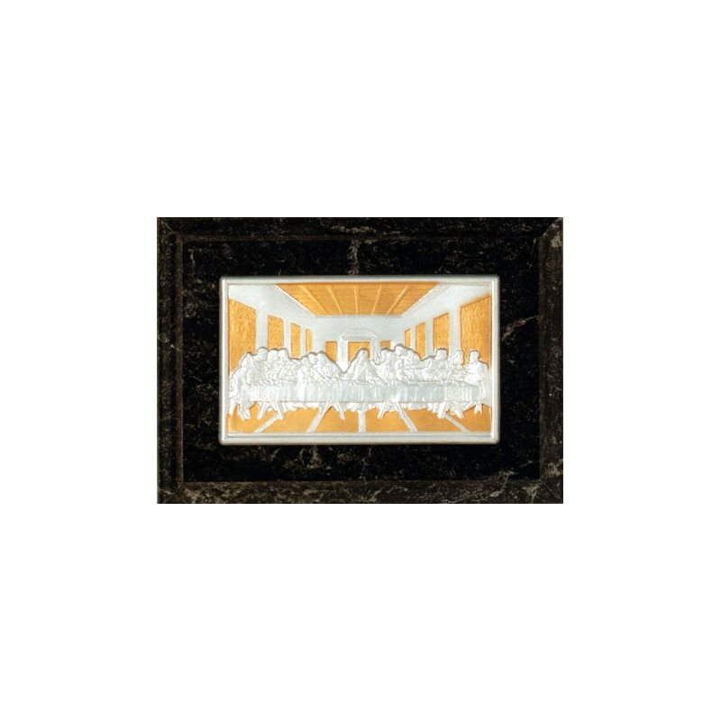 Black Imitation Marble Last Supper, 5" x 7" (12.7 x 17.8 cm)