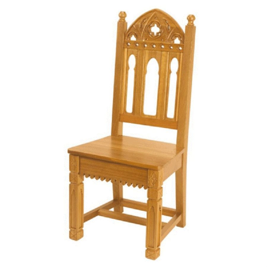 Gothic Side Chair - Medium Oak Stain