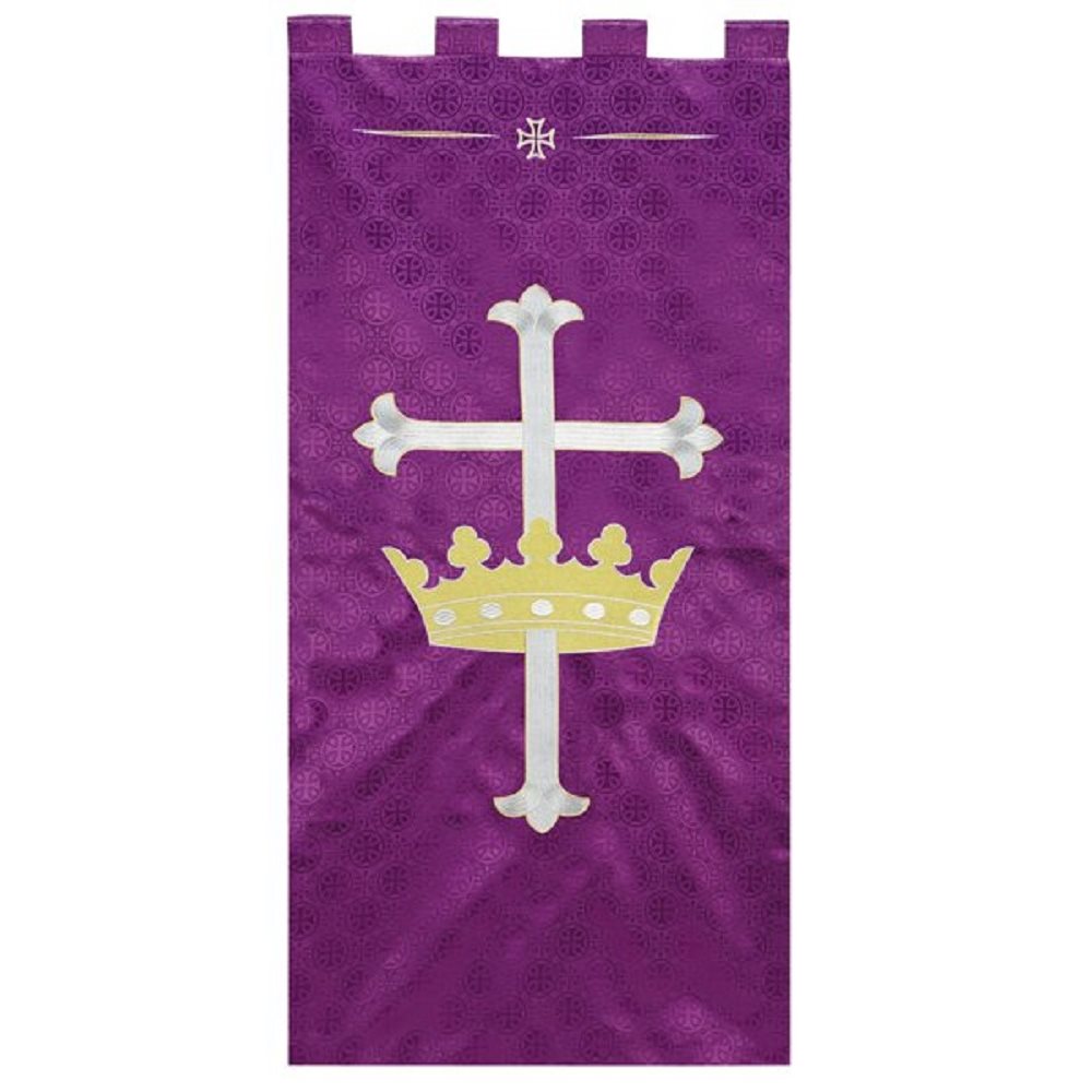 Maltese Jacquard Banner: Purple, 24" x 48" (61 x 123 cm) / e