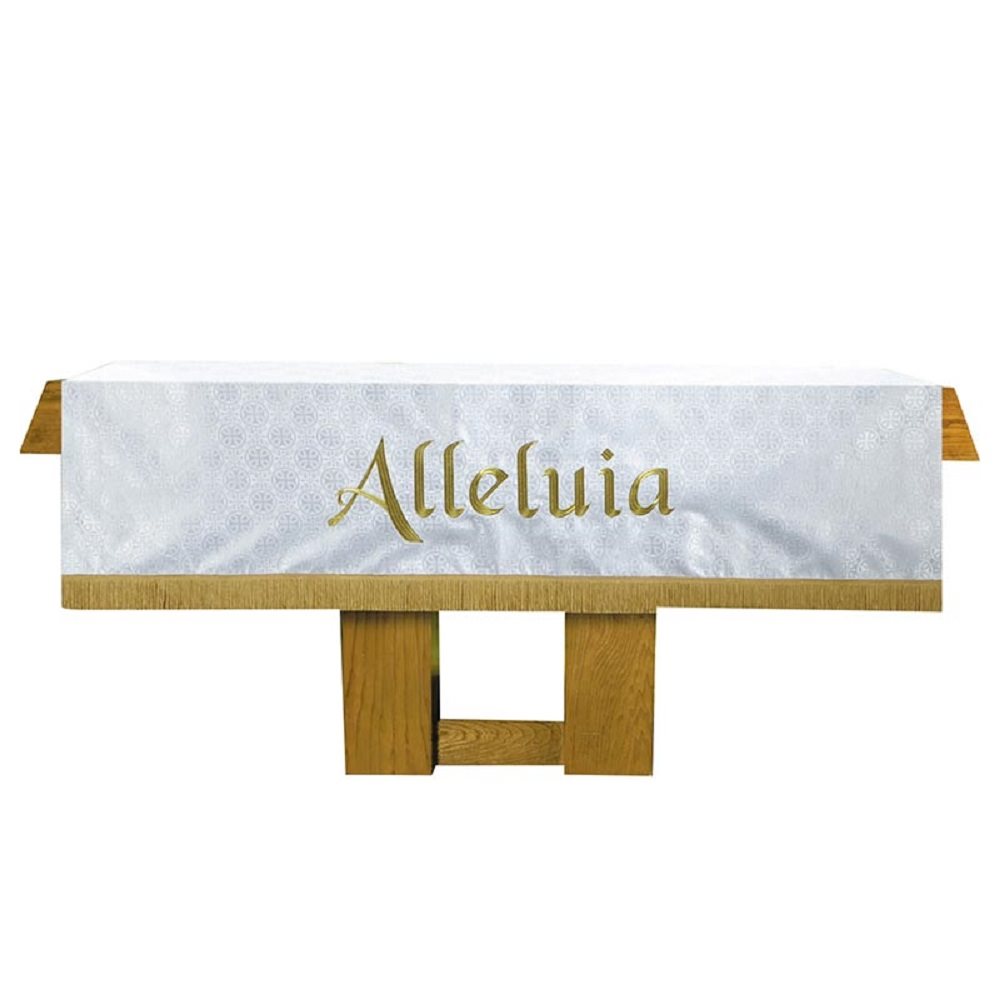 ALLELUIA Maltese Cross Jacquard Altar Frontal - White