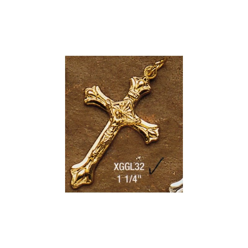 Gold plated Cross, 1.5" (3.8 cm)