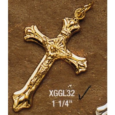 Gold plated Cross, 1.5" (3.8 cm)