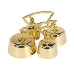 Carillon 4 cloches 11 cm haut x 19 cm' diam. en laiton poli