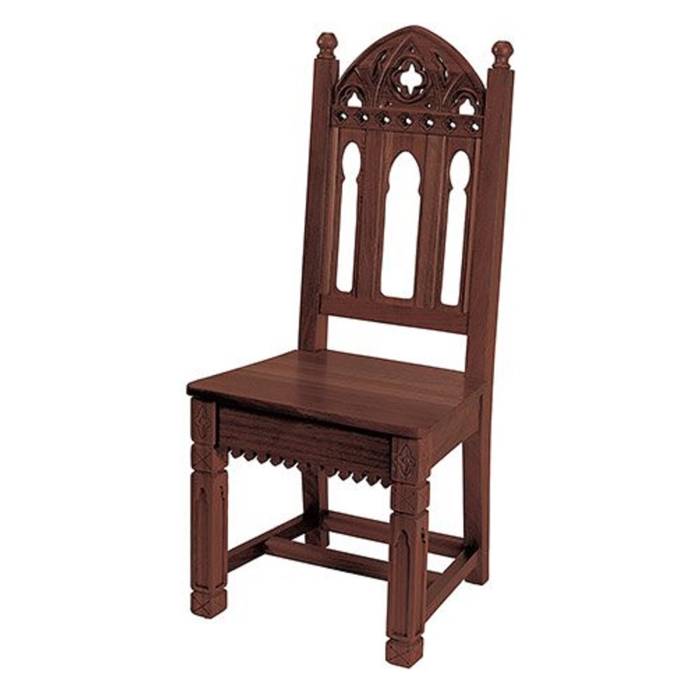 Gothic Side Chair, Walnut Stain