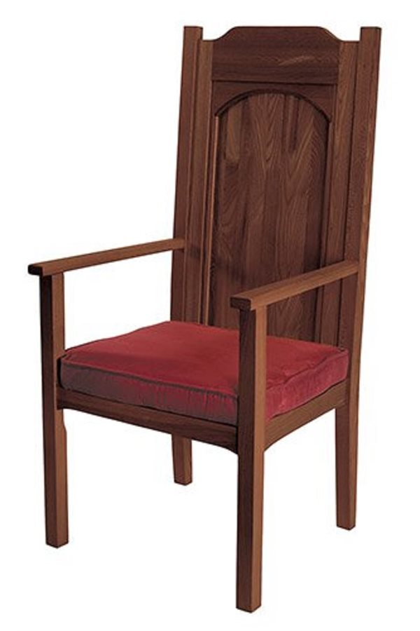 Chaise de Célébrant d'Abbaye, teinture noyer