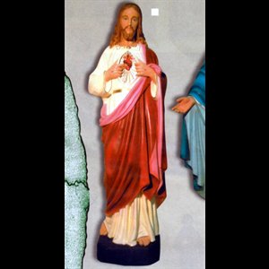 Sacred Heart of Jesus Fiberglass Outdoor Statue, 50" (1.27m)