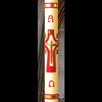 Paschal candle 2" x 30" Wax Resurrection