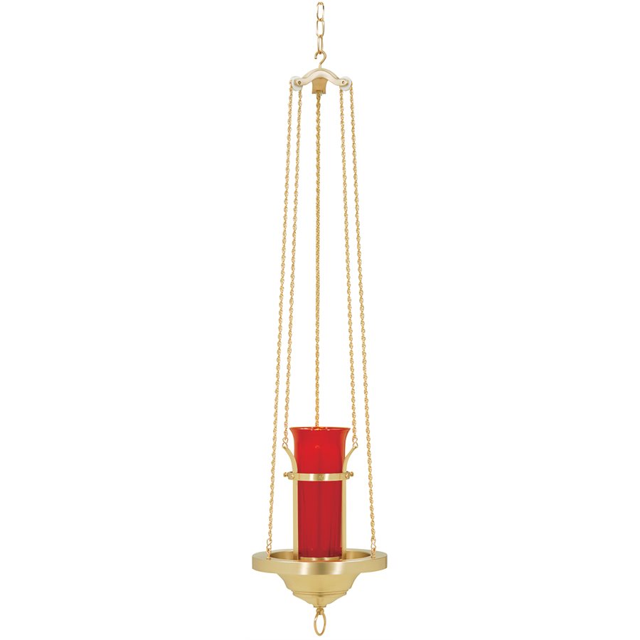 Lampe du sanctuaire suspendue en bronze satiné 42'' Ht.