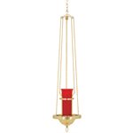 Lampe du sanctuaire suspendue en bronze satiné 42'' Ht.