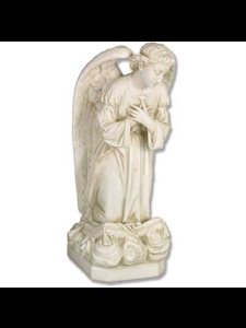 Fiberglass Angel Sorrow Kneeling Cross, 27" (69 cm) Ht.