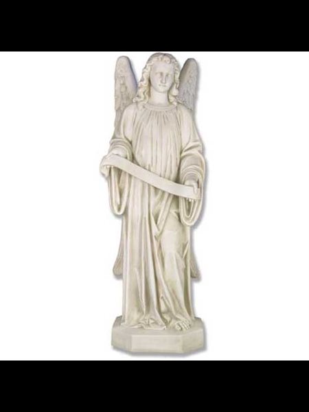 Fiberglass Banner Angel Right Outdoor Statue, 48" (122cm) Ht