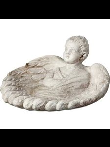 Fiber Stone Outdoor Angel Birdbath, 22" (56 cm) Dia.