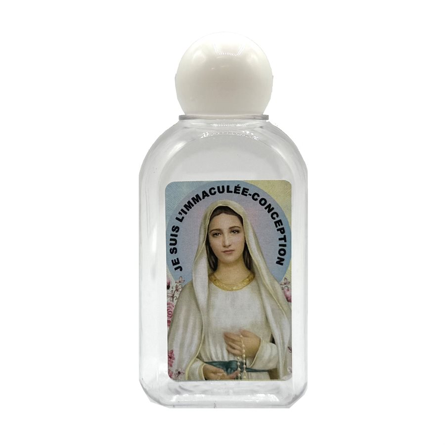 Bouteille eau bénite Notre Dame Lourdes, 4,5 cm x 9 cm