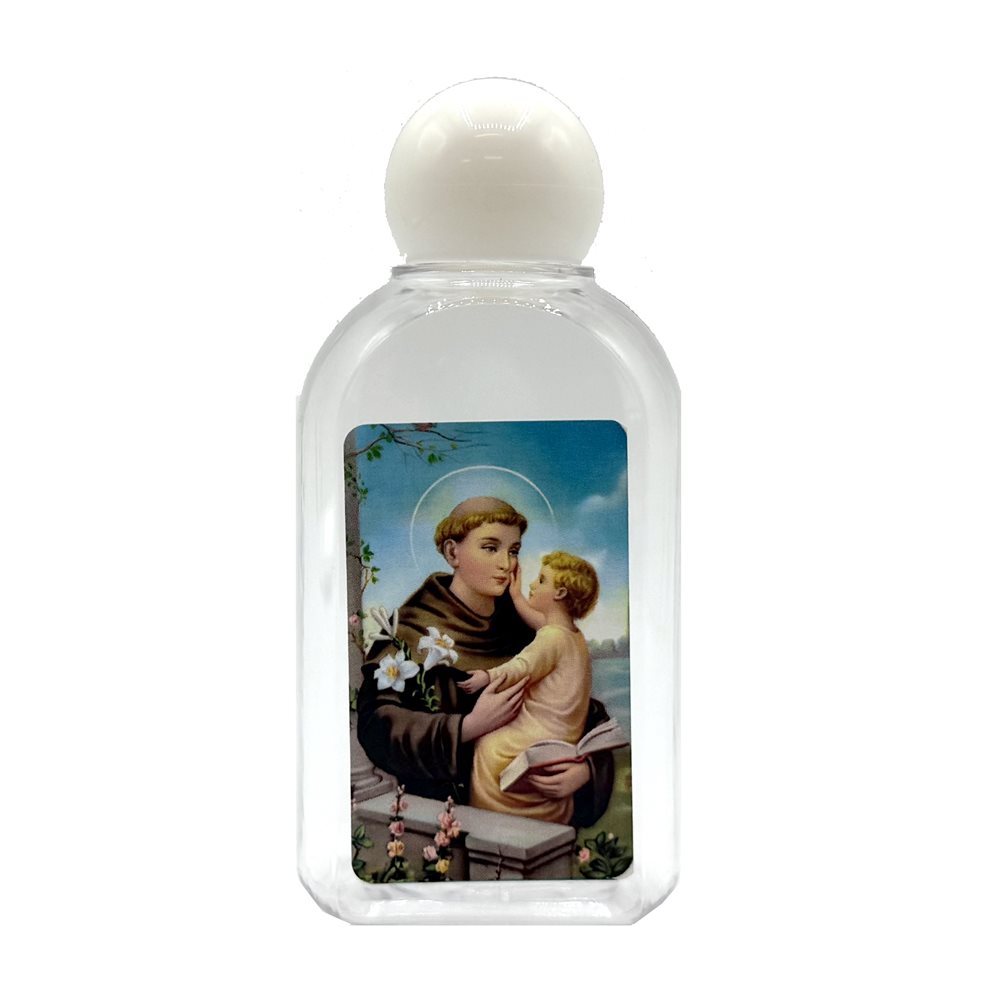 Bouteille eau bénite Saint Antoine, 4,5 cm x 9 cm Bouteille eau bénite Saint Antoine, 4,5 cm x 9 cm