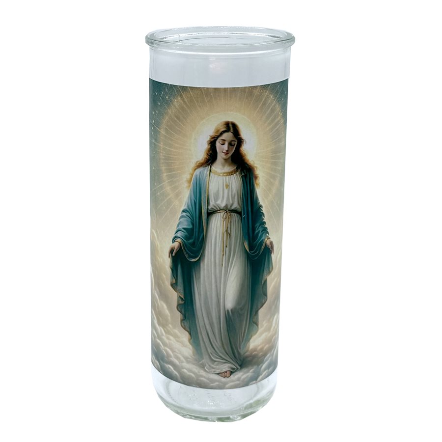 Contenant de verre, Immaculée Conception, 7,6 x 21 cm / un