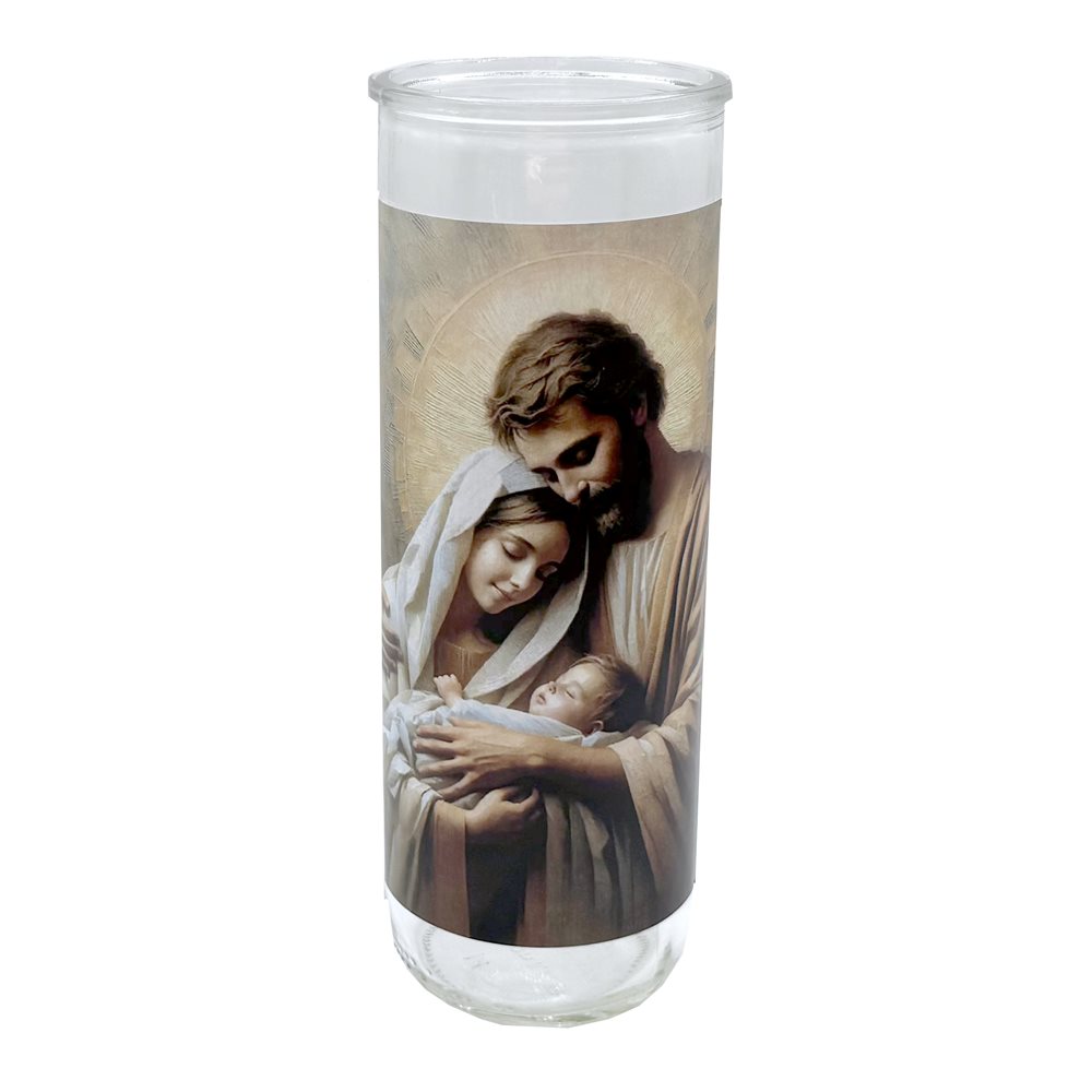 Contenant de verre, Sainte Famille, 7,6 x 21 cm / un Contenant de verre, Sainte Famille, 7,6 x 21 cm / un