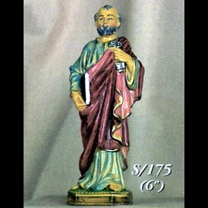 Statue Saint Pierre 6" (15 cm) en résine