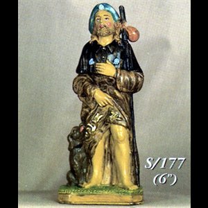 Statue Saint Roch 6" (15 cm) en résine