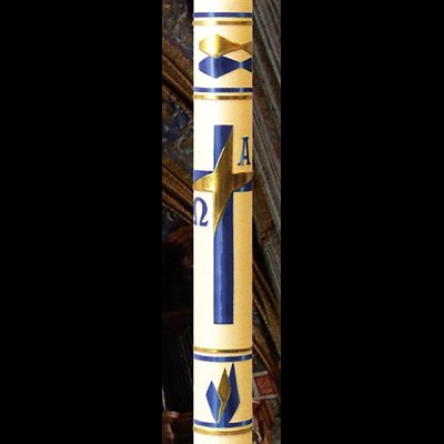 Paschal candle 2" x 30" Virgin Mary Blue