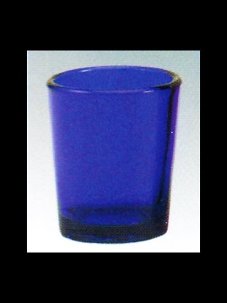 Verre à lampions 15hrs Bleu Foncé, Hauteur: 2.5" (6.3cm) / dz